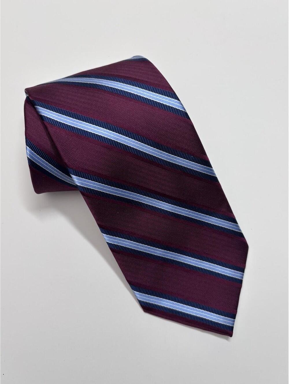 Nautica 100% Silk Tie In Burgundy & Blue